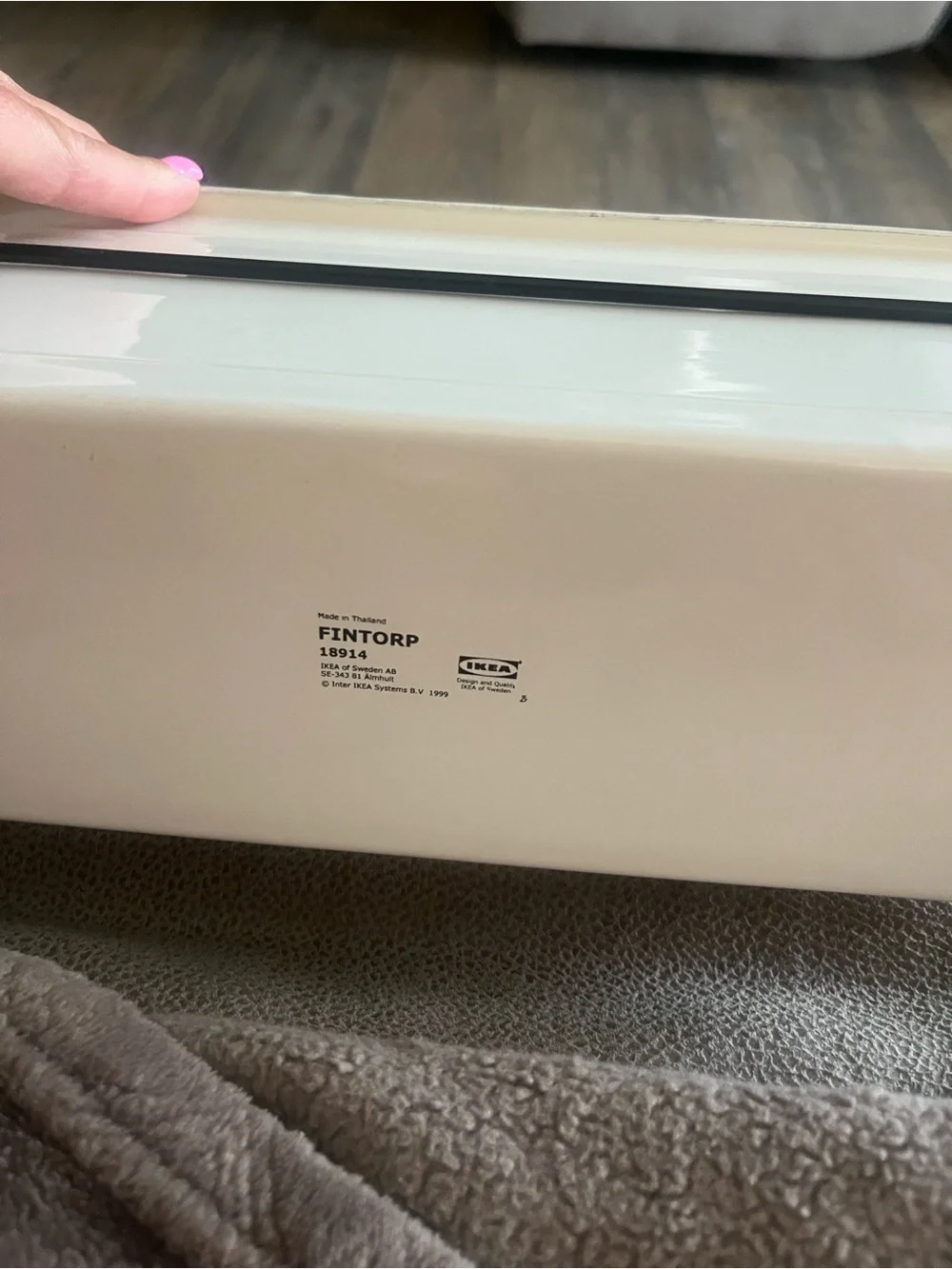 IKEA White Enamel finish ~Wall-Mount Planter with brushed Silver Rail & Hooks